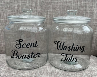 Personalised Washing Tabs Jar, Washing Tablet Storage, Washing Tabs Storage, Storage For Washing Tablets, Glass Storage Jar, Jar For Washing