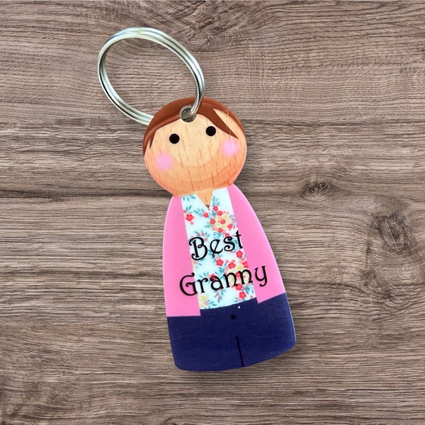 Granny Keyring, Nanny Keyring, Gift For Nanny, Mummy Keyring, Granny Gift, Mothers Day Gift, Personalised Keyring, Personalised Keychain,