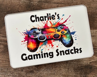 Gaming Snacks Tin, Personalised Gamers Snack Tin, Gamer Gifts, Keepsake Gift, Personalised Gamer Gift, Personalised Treat Tin, Gaming Gift