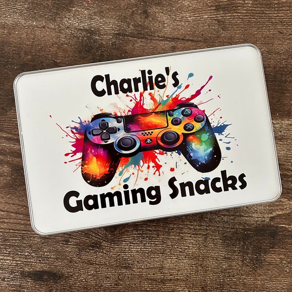 Gaming Snacks Tin, Personalised Gamers Snack Tin, Gamer Gifts, Keepsake Gift, Personalised Gamer Gift, Personalised Treat Tin, Gaming Gift