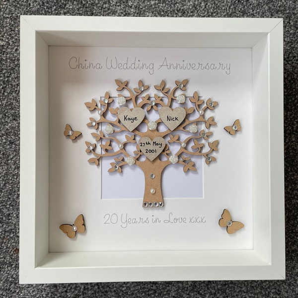 China Wedding Anniversary Frame, China Anniversary, Personalised Frame, Wedding Anniversary Frame, Gift For Her, 20th Wedding Gift