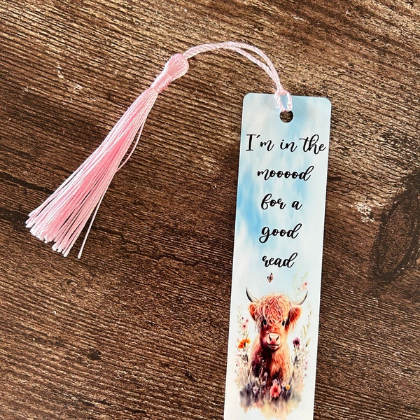 Bookmark, Cow Bookmark, Funny Bookmark, Aluminium Bookmark, Cheer Up Gift, Bookworm Gift, Highland Cow Gift, Gift For Mum, Gift For Friend