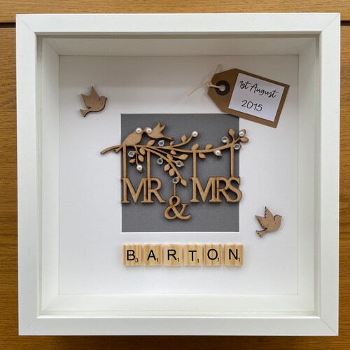Personalised Wedding Day Scrabble Frame Wedding Gift Etsy UK