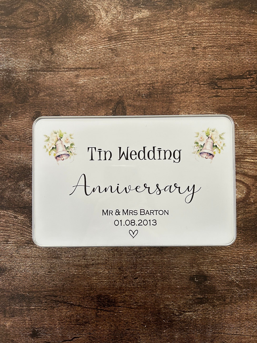 Tin Wedding Anniversary Gift, 10th Wedding Gift, Tin Gift, 10 Year ...