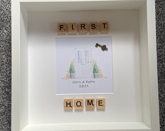 First Home Frame, First Home Gift, Home Gift, Personalised Frame, Home Warming Gift, House Warming Gift New Home Gift, New Home Frame