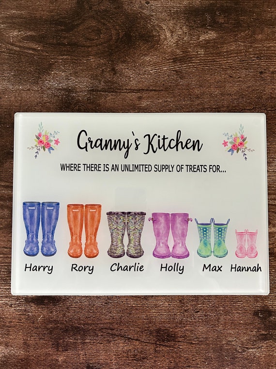 Personalised chopping board glass deals