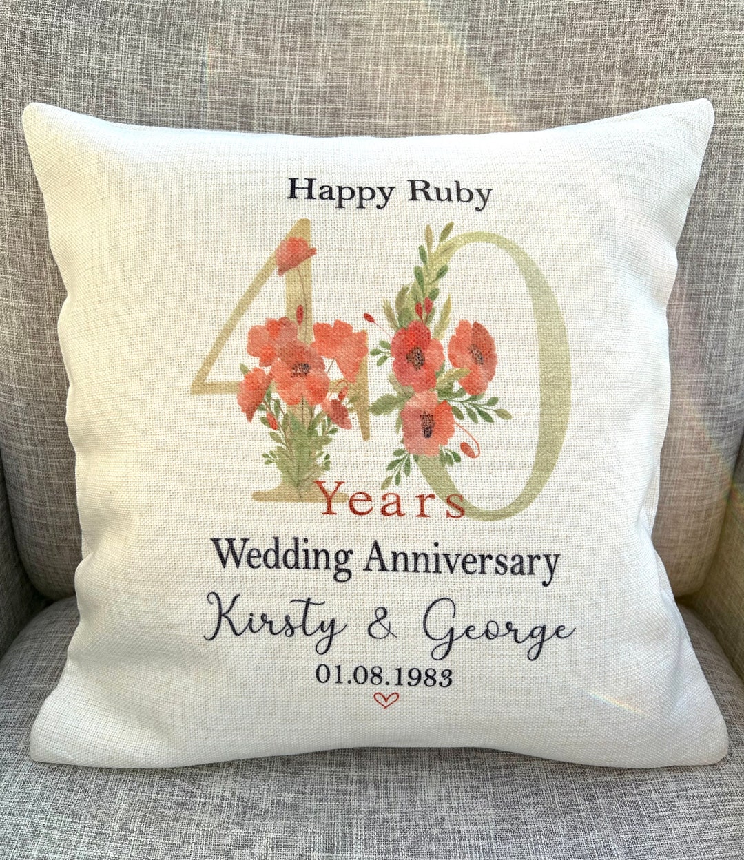 Ruby Wedding Anniversary Gift 40th Wedding Anniversary Gift Etsy