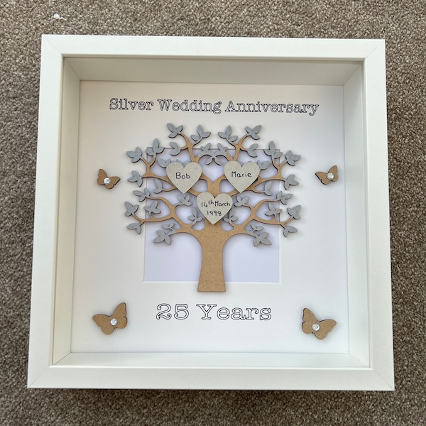 Silver Wedding Anniversary Frame, Silver Wedding Gift, Wedding Gift, Personalised Frame, Silver Wedding Frame, 25th Wedding Gift