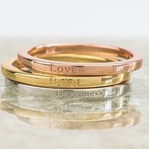 3 Inspirerende Affirmatie Stapelen Ringen met Boodschapkaarten - Stapelringen - Positieve Affirmaties en mantra ringen