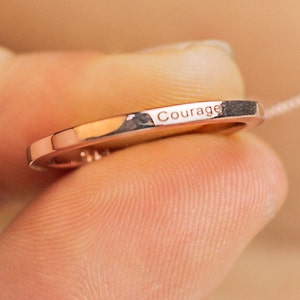 Rose Gold Mut Ring Kreis Halskette aus solid EnIlver mit inspirierenden Nachricht Karte -