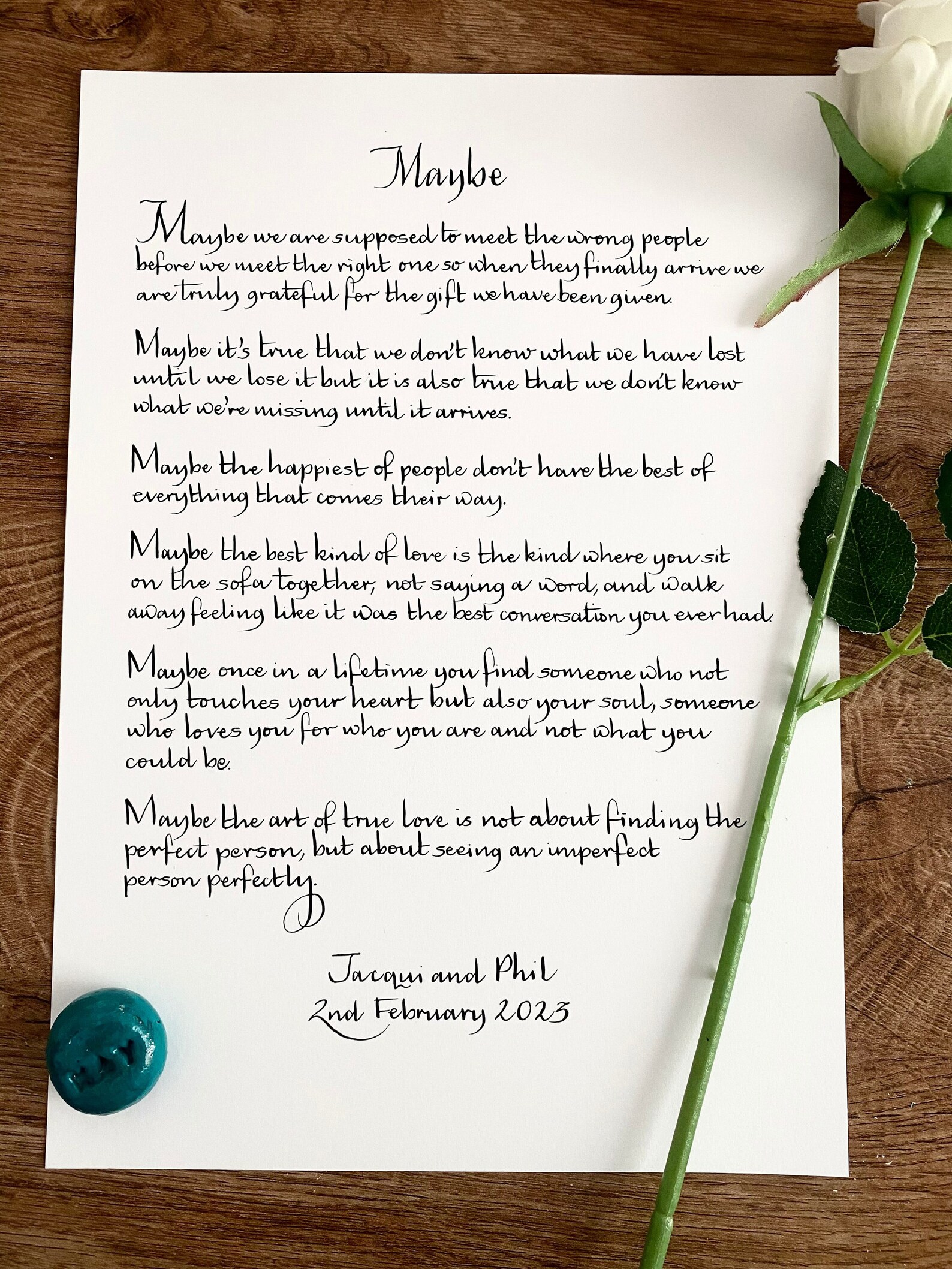 Poem About Marriage, Maybe Poem, Maybe Poem Print, Personalised Wedding ...
