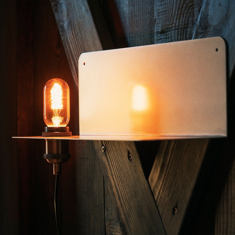 Metal Shelf Sconce / Wall Sconce Shelf / Plugin Aluminum Etsy