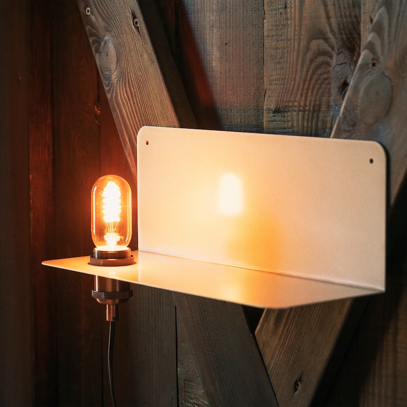 Metal Shelf Sconce / Wall Sconce Shelf / Plugin Aluminum Etsy