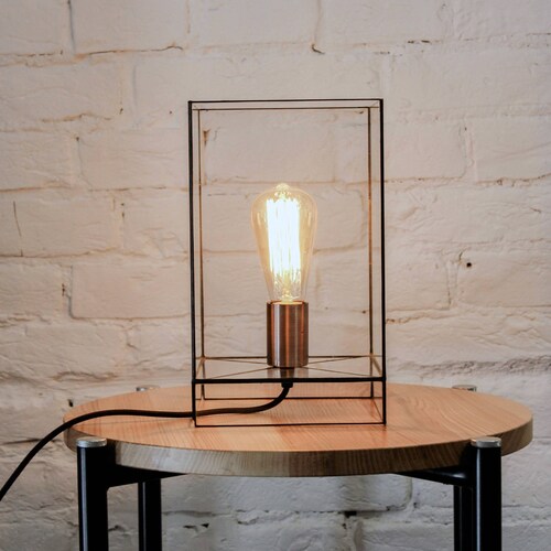 Table Stained Glass Lamp / Geometric Desk Light / Glass Table Etsy