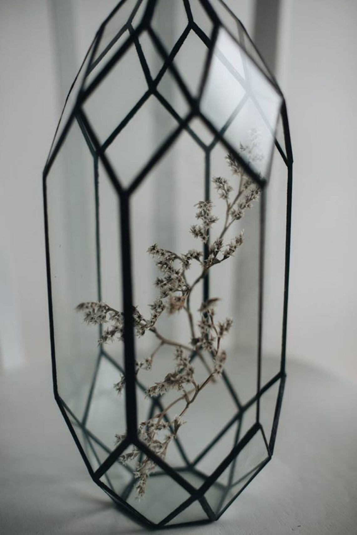 Glass Geometric Terrarium / Stained glass terrarium / Glass Etsy