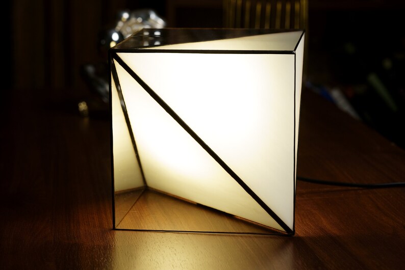 Glass Table Light / Table Lamp / Desk Lights / Dodecahedron Etsy