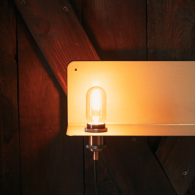 Metal Shelf Sconce / Wall Sconce Shelf / Plugin Aluminum Etsy