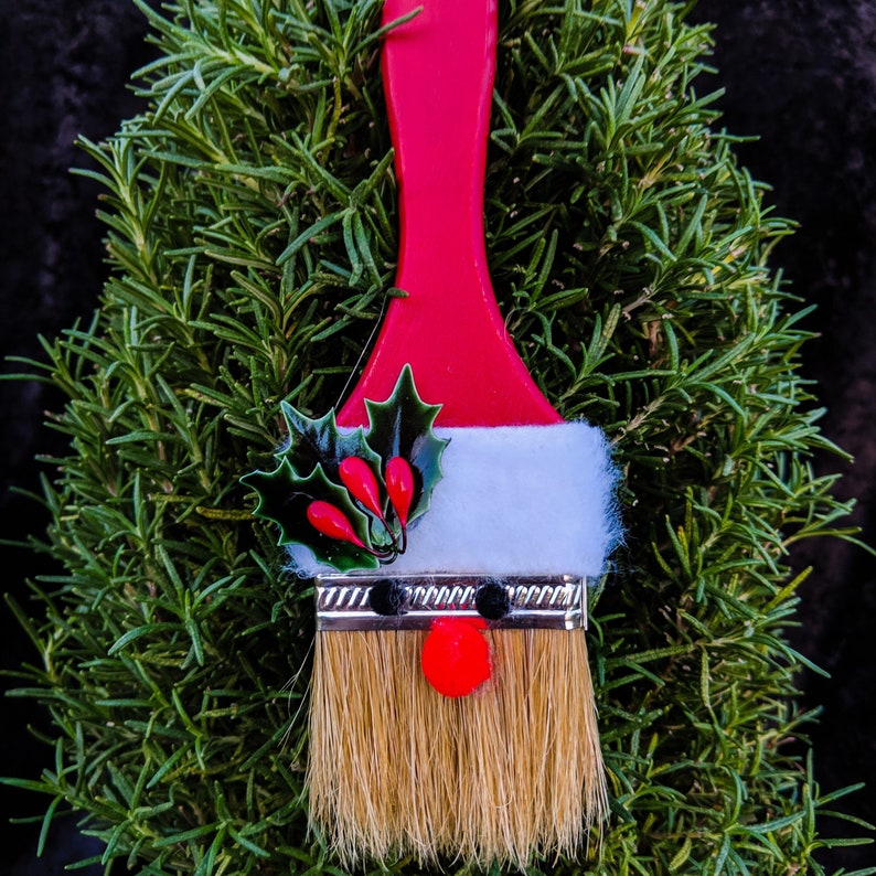 Santa Paint Brush Ornament Etsy