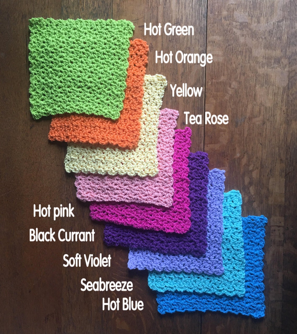 Crochet Dishcloths/washcloths Individually Sold Choose Etsy