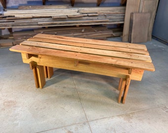 Cherry Japanese Style Bench | Garden Bench | Local Wood | Vintage Nail Pins | All Joinery | No Fasteners | Japanese Furniture | Cabin