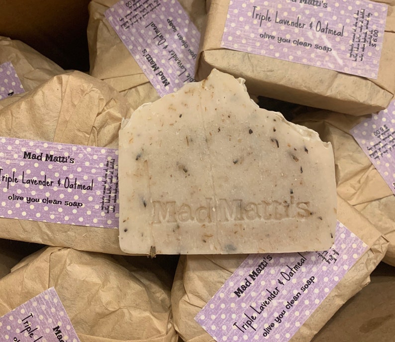 Mad Matti's handmade Olive You Bar Soap. Palm free image 8