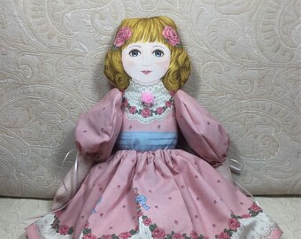 Rose Marie Handmade Soft Cloth Victorian Pink Doll