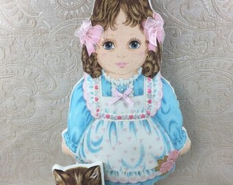 Jennifer and Catnip Kitten Victorian Soft Cloth Dolls