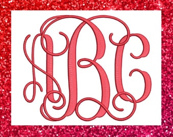 Vine Monogram Embroidery Font, Vine monogram Machine Embroidery Files in Csd Dst Exp Hus Jef Pes Shv Sew Vp3 Vip Xxx formats.