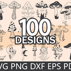 Mushroom SVG Bundle: 100 Magic Fungi Designs (Digital Download)