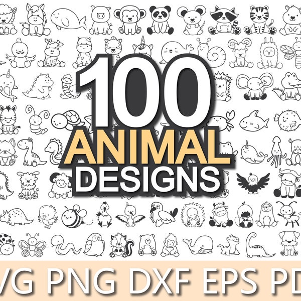 Animal Doodle SVG bundle | Animal svg | Doodle svg | Safari animal svg | farm animal svg | Cute animal svg | Svg files for Cricut