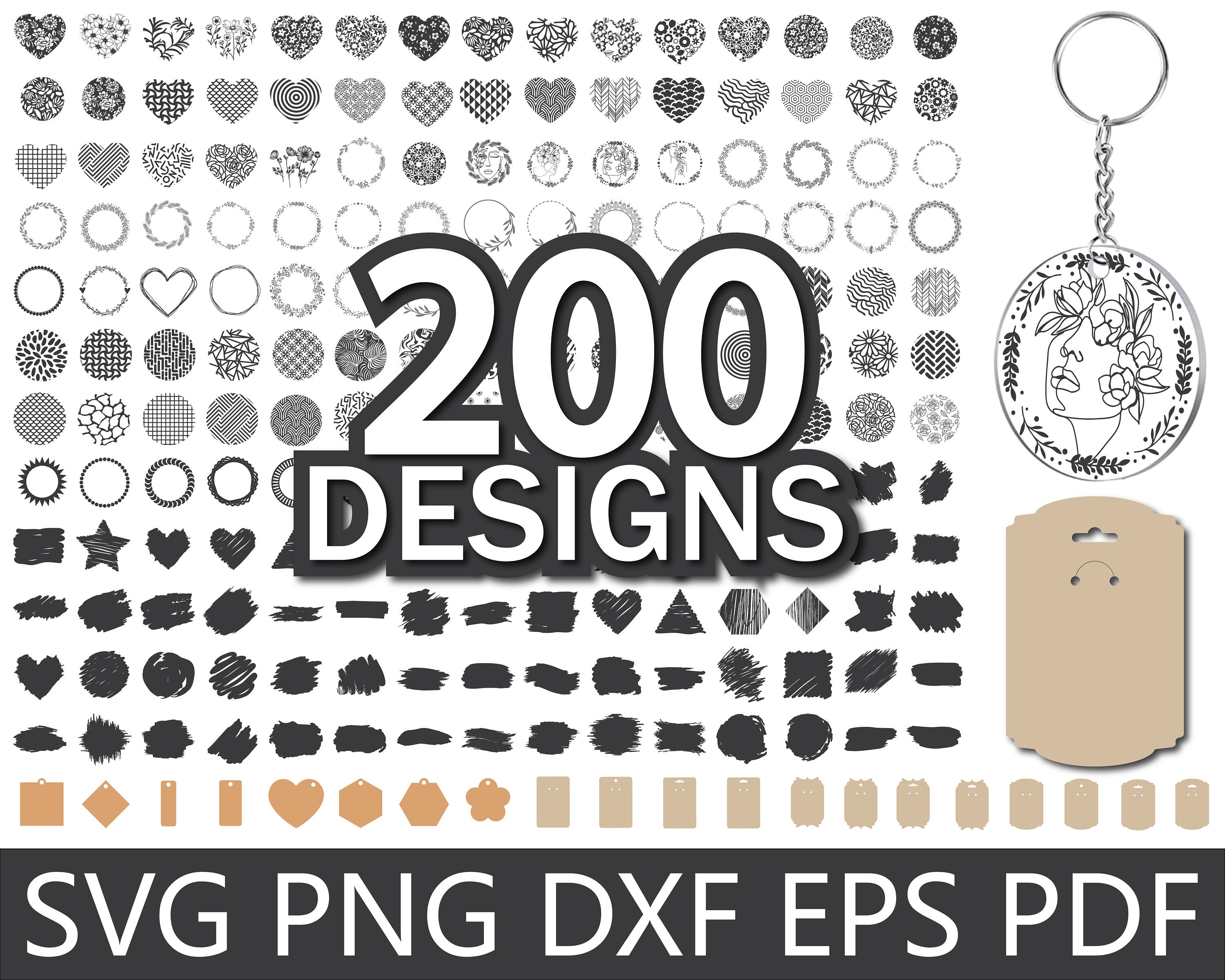 Keychain Svg Keychain Bundle Svg Keychain Pattern SVG Etsy