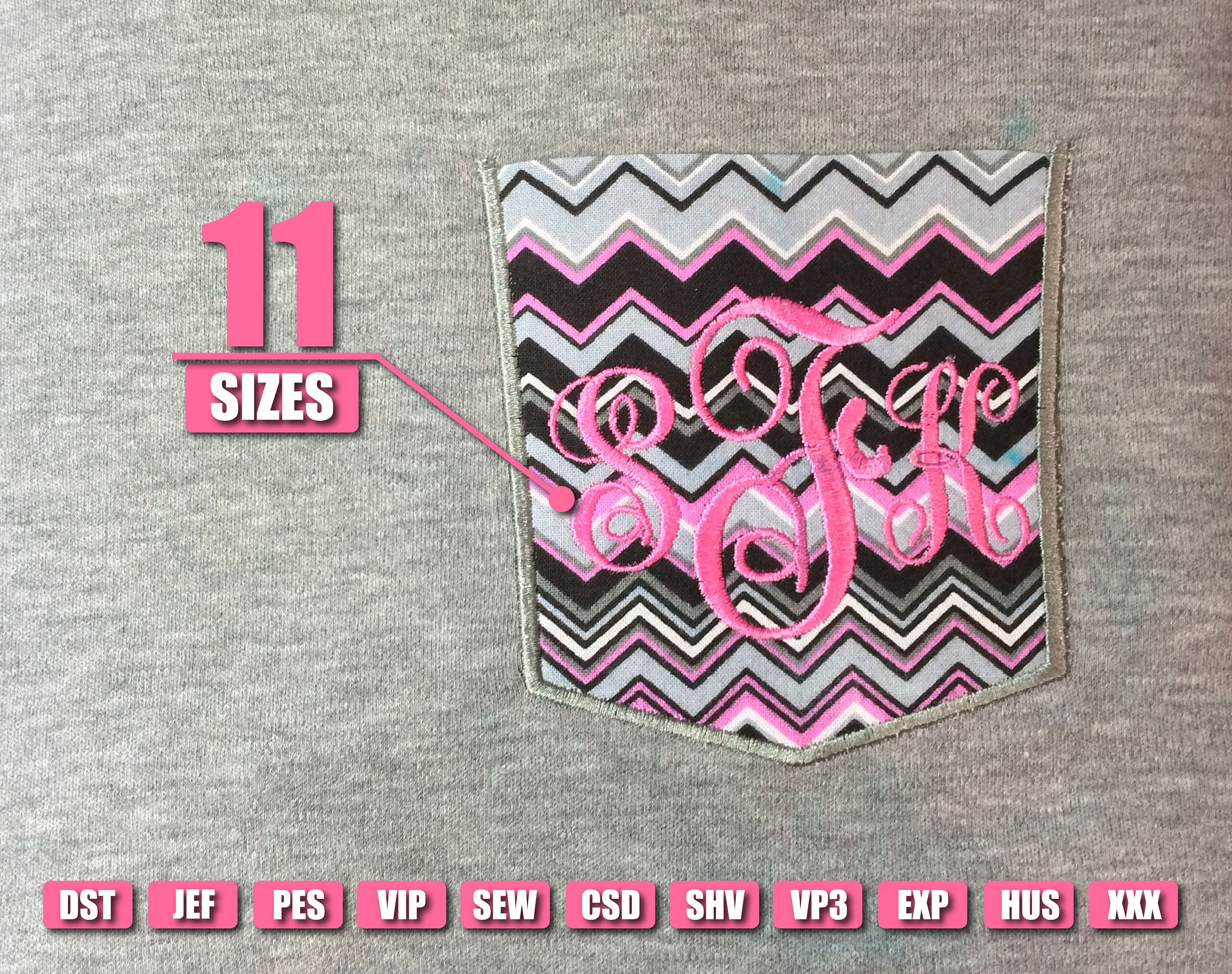 Monogram Embroidery Font Bundle Monogram Embroidery Fonts in Etsy