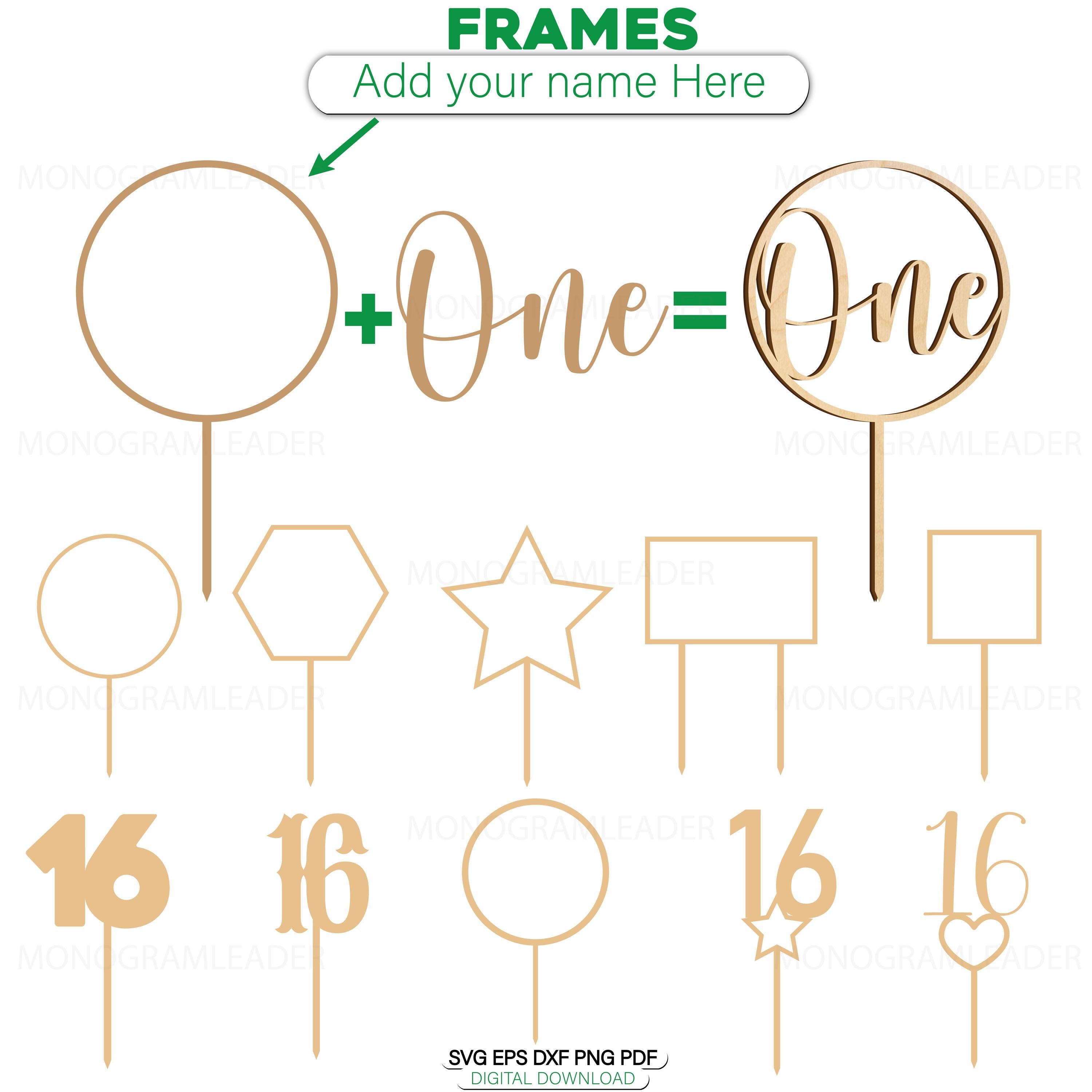 Cake Topper SVG Bundle: Birthday & Wedding Laser Cut Files (digital ...