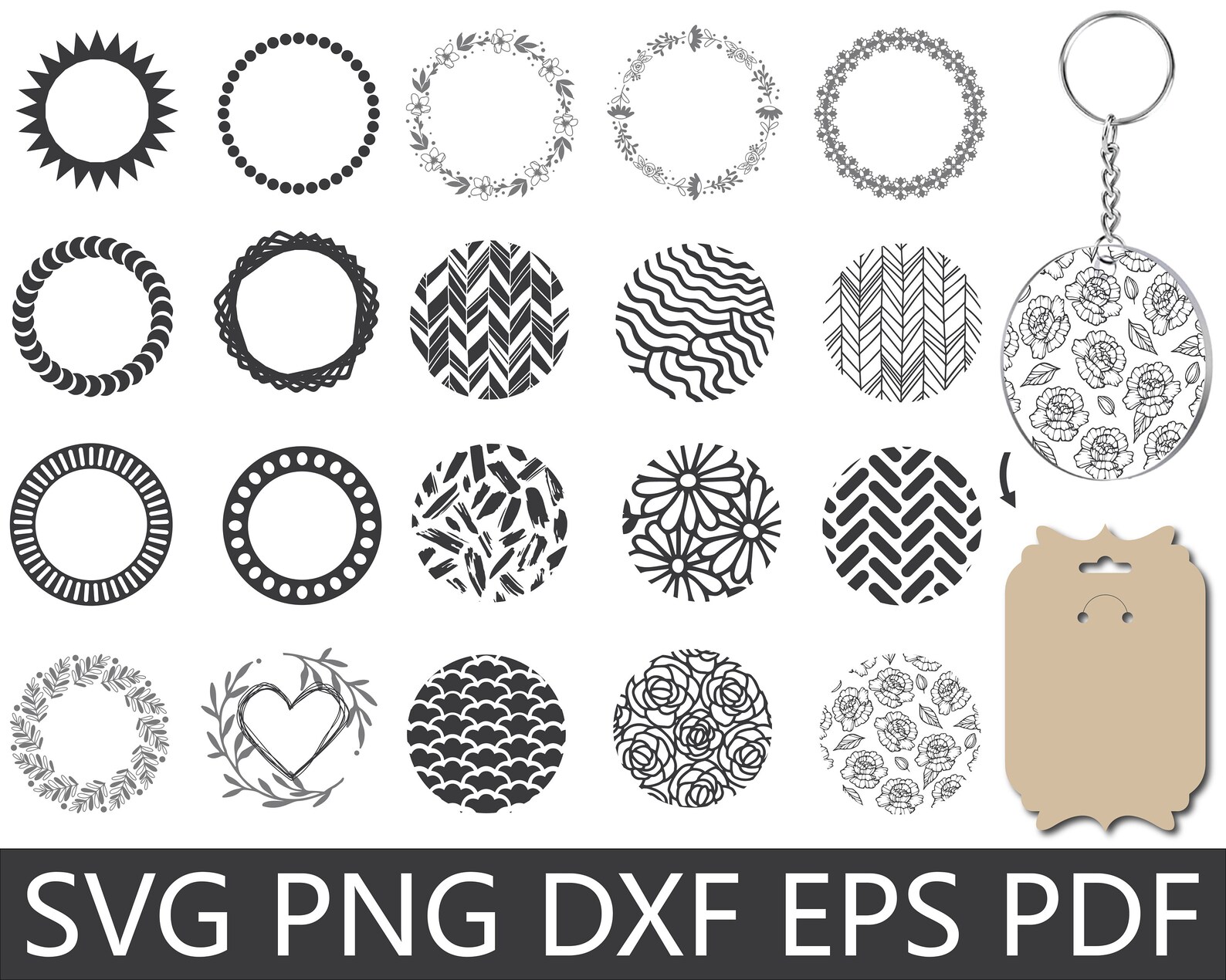 Keychain Svg Keychain Bundle Svg Keychain Pattern SVG Etsy