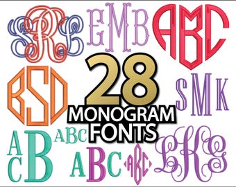 Embroidery fonts Bundle, Machine embroidery fonts, Monogram Embroidery Fonts, Machine Embroidery monogram bundle fonts, Embroidery Fonts