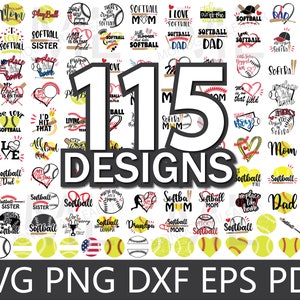 Softball SVG Bundle | Softball SVG | Softball Mama SVG | Softball Clipart | Softball-Schnittdateien | Softball Spruch | svg Dateien für Cricut