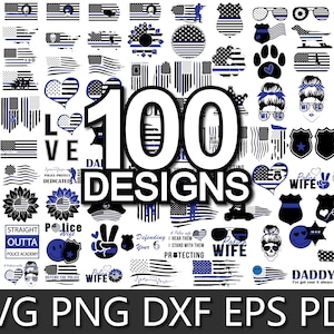 Police SVG bundle | Police flag svg | thin blue line svg | back the blue svg | Police officer svg | Police badge svg | Svg files for Cricut