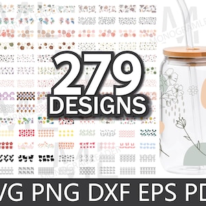 Coffee glass can svg, Coffee can glass wrap svg, 16oz glass can svg, Coffee glass can bundle SVG files for Cricut