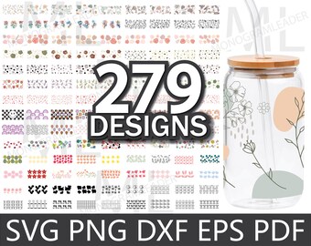 Coffee glass can SVG, Coffee can glass wrap SVG, 16oz glass can svg, Coffee glass can bundle SVG files for Cricut