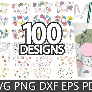 24oz Venti Cold Cup Wrap SVG: 100 Designs Bundle (Digital Files)