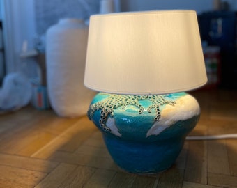 rzeźba z kolekcji LAGUNA z funkcją lampy, lampa ceramiczna