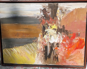 Abstract Vintage Oil Painting from 1972 - Original, Signed