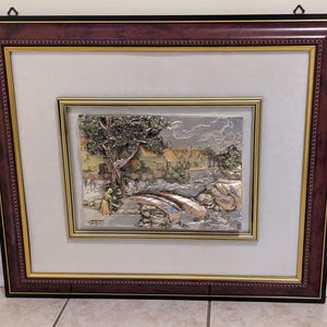 Vintage 3D ARG 925 Sterling Silver Art Relief Sculpture, Hand