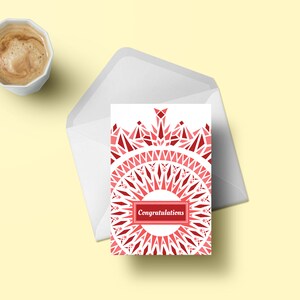 Wenskaart | Mandala | Illustratief | 4x6inches | Blanco binnenin | Gefeliciteerd
