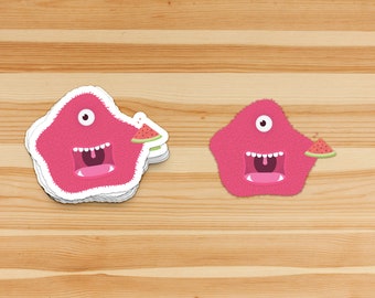 Monster Sticker | Sticker | Watermelon | Illustration | Monster | Clear Sticker | Die Cut Sticker