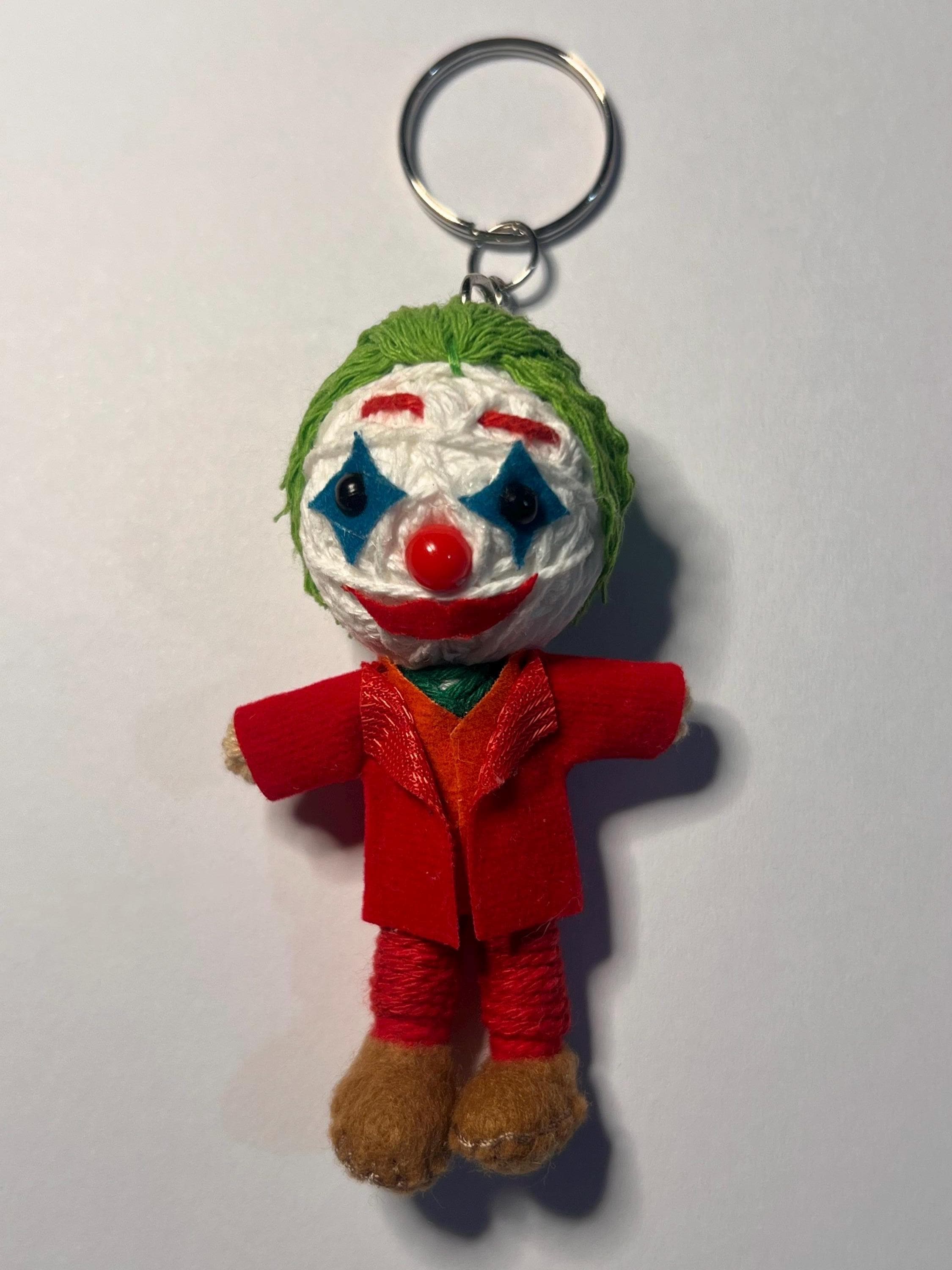 Joker Phoenix Supervillain Handmade Voodoo String Doll Key Charm