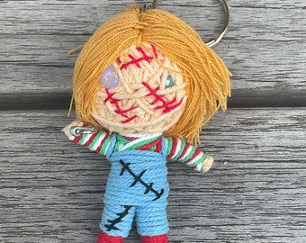 Chucky Chuck Chuckles Horror Cult Icon Handmade Voodoo String Doll Key Charm Cosplay