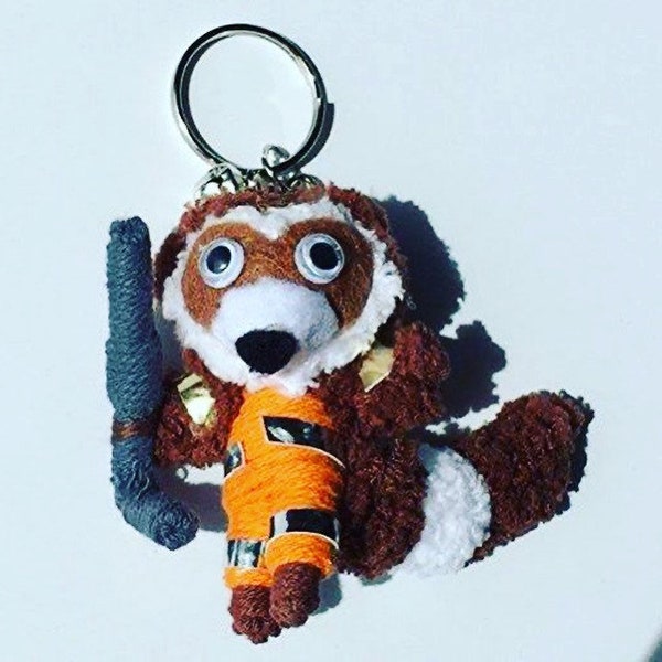 Rocket Racoon GOTG Space Rat Superhero Handmade Voodoo String Doll Key Charm Cosplay