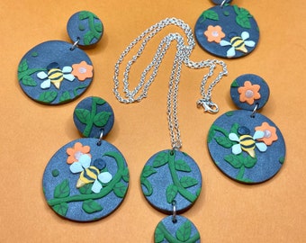 Garden Bee Clay Jewelry