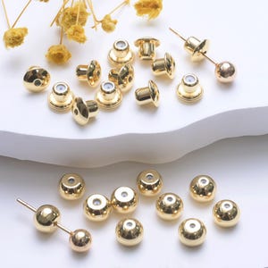10 Stück Gold Ohrring Verschlüsse, Ohrring Stopper, Sicherheit Silikon Kugel Ohrmuttern, Gummi Ohrring Verschluss